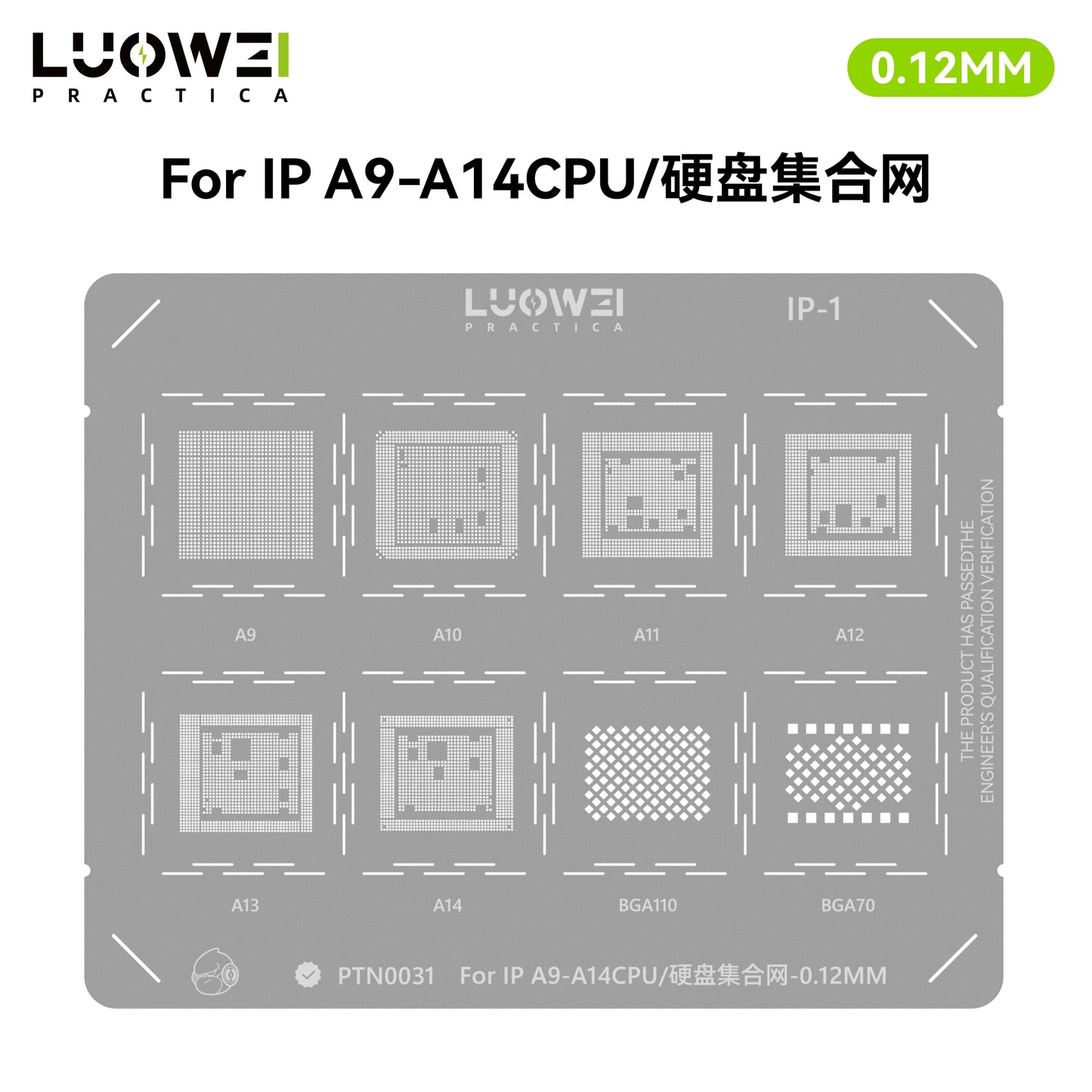 LUOWEI JUEGO DE STENCIL PARA CPU (2pzas) iPhone A9 - A18Pro