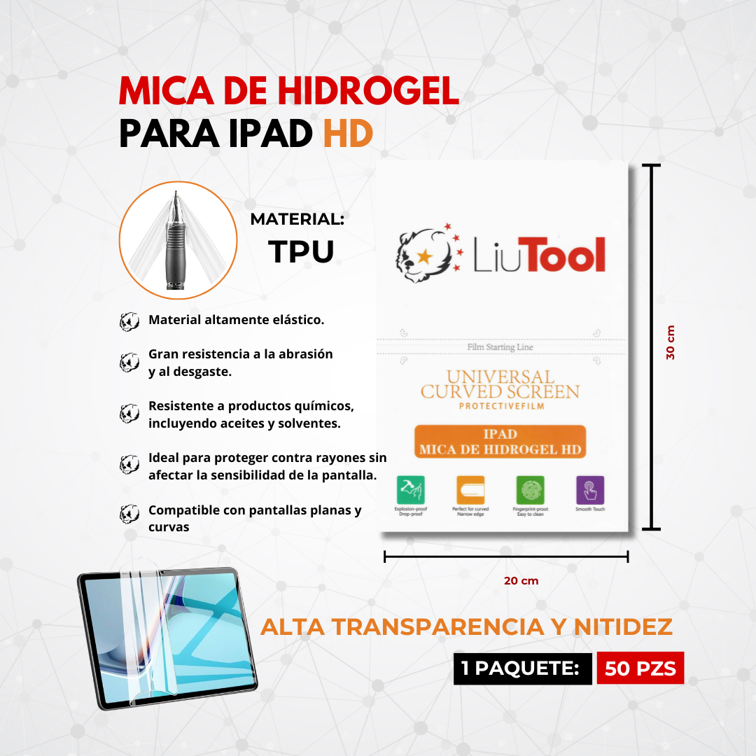 LIUTOOL MICA DE HIDROGEL IPAD HD 12