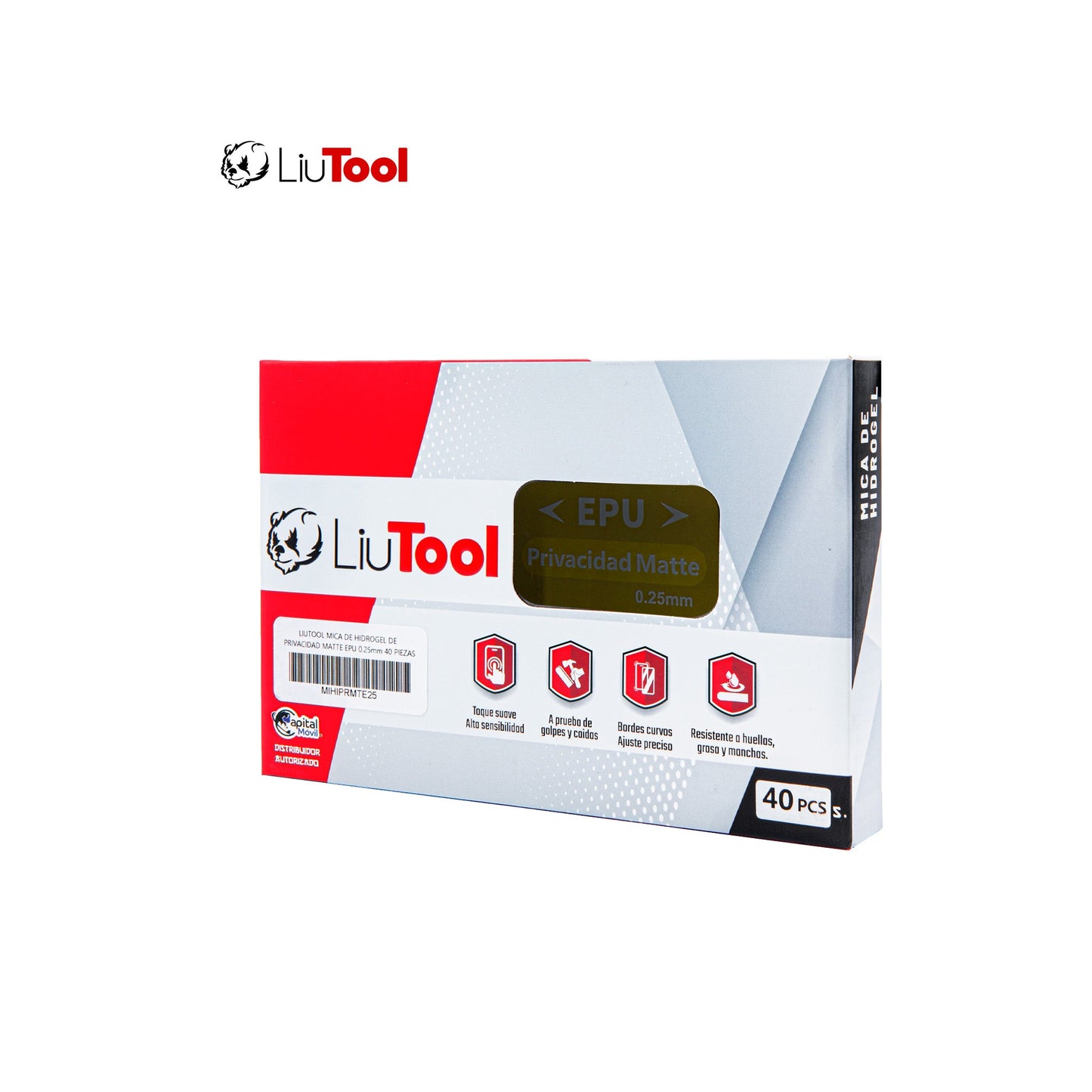 LIUTOOL MICA DE HIDROGEL DE PRIVACIDAD MATE EPU .25mm (40pzas)
