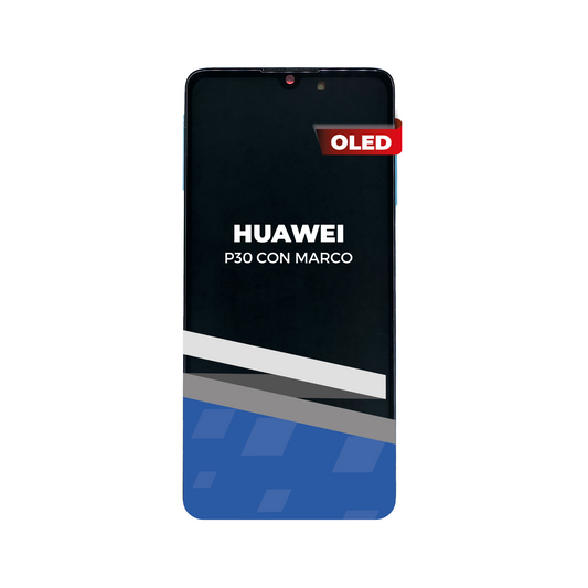 PANTALLA HUAWEI P30 CON MARCO AZUL CALIDAD OLED
