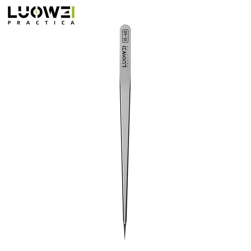 LUOWEI PINZAS DE ACERO INOXIDABLE NO MAGNETICAS PUNTA RECTA IS-40