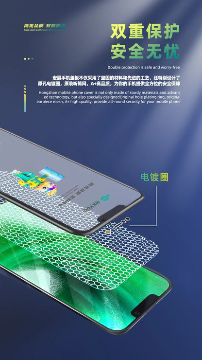 HZYOO GLASS CON OCA PARA IPHONE SERIE 12 - 16
